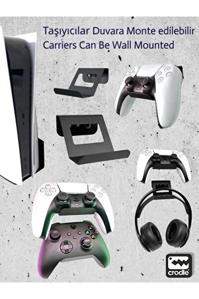 Pera İstanbul Metal Ayarlanabilir Çok Fonksiyonlu Ps4 Ps5 Xbox Joystick Kontroller Tutucu Ve Kulaklık Dikey Standı