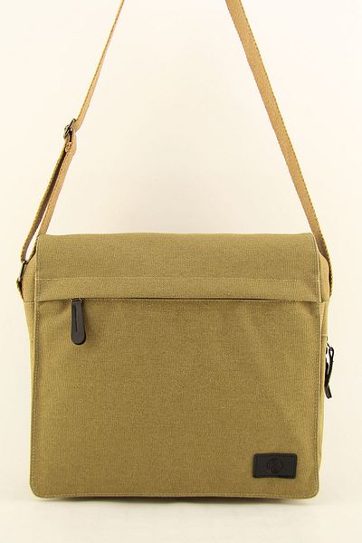 HNB Unisex Camel Canvas Bellows Waterproof Postman Business School Briefcase Street Bag