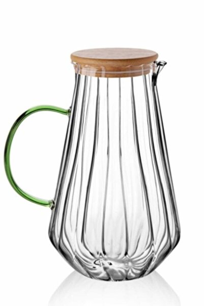 BALSA Bambu Kapaklı 1500 ml Cam Sürahi SRH57