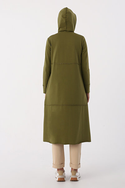 ALLDAY Khaki01 Hooded Zipper Cardigan