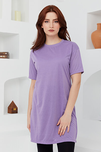 İmajButik Lilac Half Sleeve Combed Cotton T-shirt