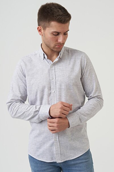 White Stone Gosford Regular Fit G2007 Cotton Linen Shirt Black