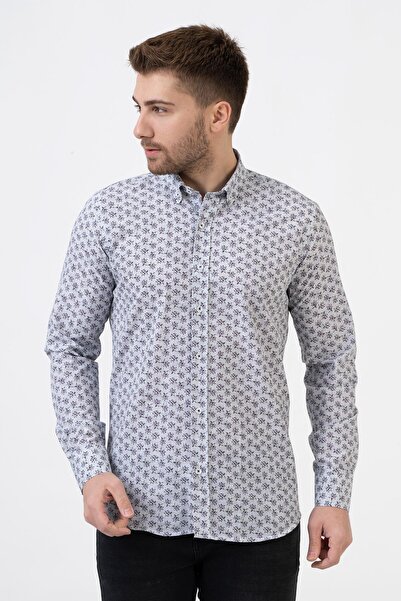 White Stone قميص سان سيباستيان G2324 من القطن بقصة عادية منقوش