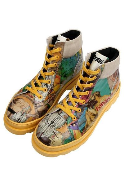 Dogo Cizme multicolore din piele vegană de damă - Ancient Tales Design