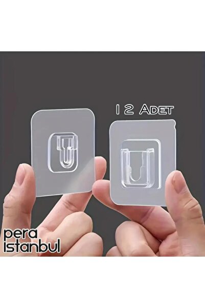 Pera İstanbul 12 Adet Süper Güçlü Şeffaf Çerçeve Askısı Resim Mutfak Kancası ...