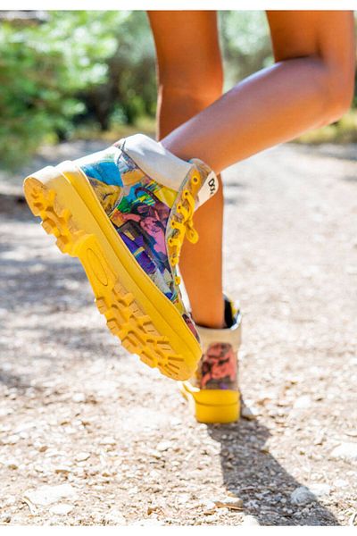 Dogo Cizme multicolore din piele vegană de damă - Ancient Tales Design