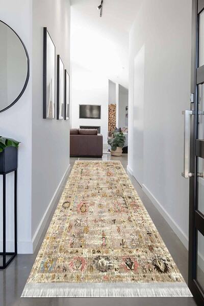 MOTTO HALI Otantik Eko Punto Yolluk Kaymaz Tabanlı Yıkanabilir Antibakteriyel...