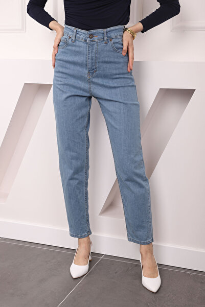 İmajButik Pantaloni blugi Mom cu talie înaltă