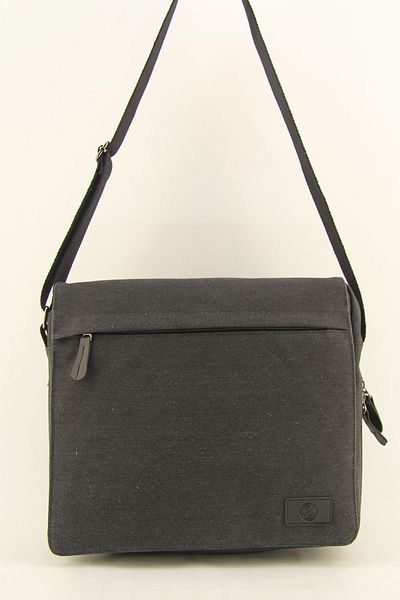HNB Unisex Black Canvas Bellows Waterproof Postman Business School Briefcase Street Bag