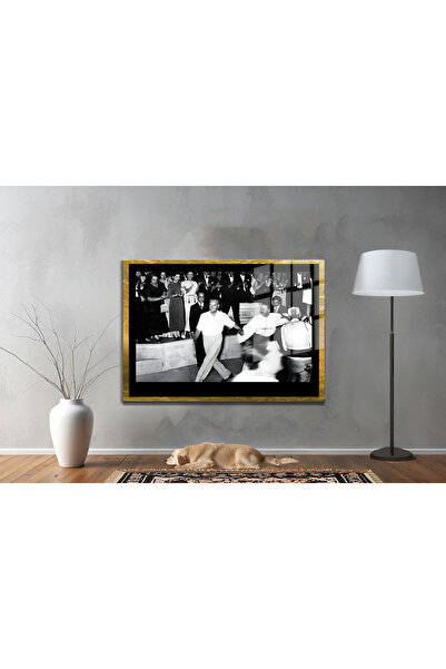Home Yapay Zeka ile Yenilenmiş Atatürk Fotoğrafları Siyah Beyaz Cam Tablo, 3d Dekoratif Baskı 697