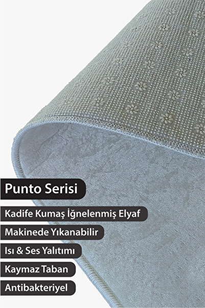 MOTTO HALI Patchwork Punto Kaymaz Tabanlı Yıkanabilir Antibakteriyel Dijital Baskı Halı Yolluk