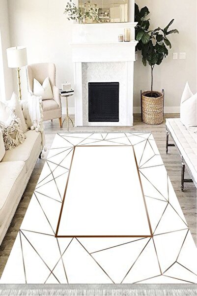 MOTTO HALI Modern Verona Kaymaz Deri Tabanlı Yıkanabilir Antibakteriyel Dijit...