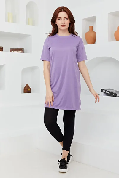 İmajButik Lilac Half Sleeve Combed Cotton T-shirt