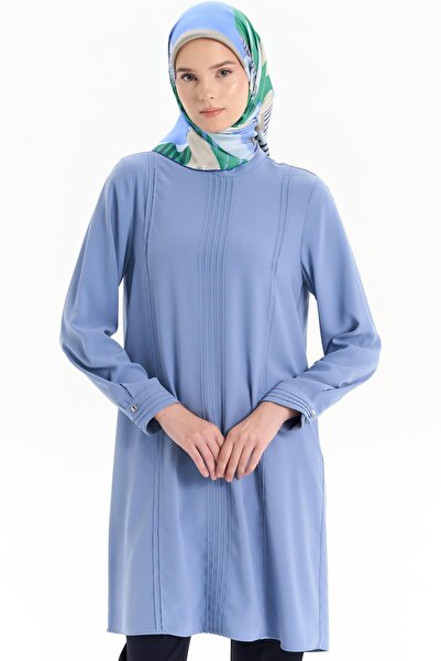 Tuğba Nervür Detaylı Tunik - Mavi