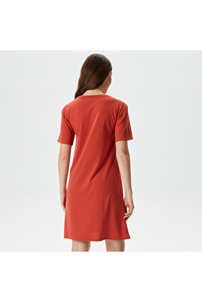 Nautica Kadın Kiremit Relaxed Fit Kısa Kollu Elbise