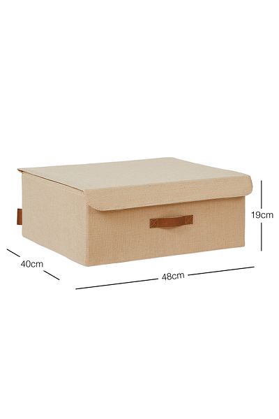 Ocean Home Textile In-Cabinet Laundry Toy Organizer with Jute Linen Fabric Cover Folding Storage Box 48X40X19