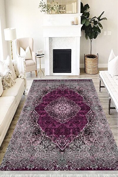 MOTTO HALI Otantik Cotton Şönil Kaymaz Tabanlı Yıkanabilir Antibakteriyel Dij...