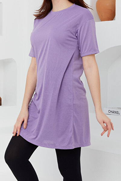 İmajButik Lilac Half Sleeve Combed Cotton T-shirt