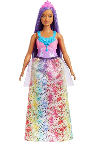 Barbie دمية الأميرة دريم توبيا (ذات الشعر المنحني والأرجواني)، مع صدرية لامعة...