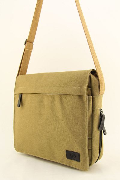 HNB Unisex Camel Canvas Bellows Waterproof Postman Business School Briefcase Street Bag
