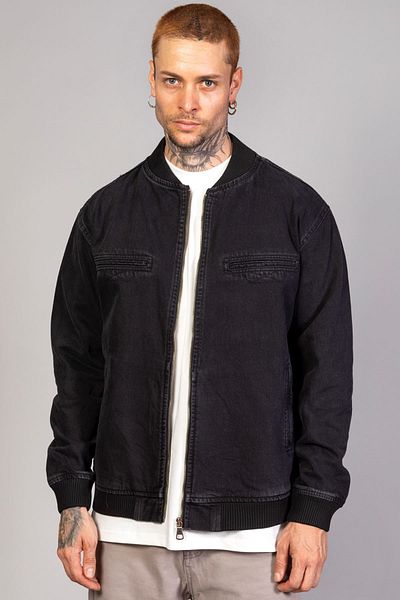 LTC Jeans Мъжко черно яке с цип, голям размер, байкерско