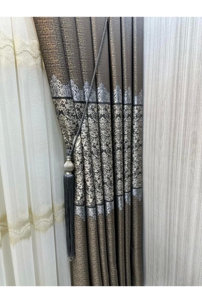 NİVEMESHOME Nivemeshome Fj631749 V-2539 Arora Earth 1/3 Плътно набрана завеса за фон Apm