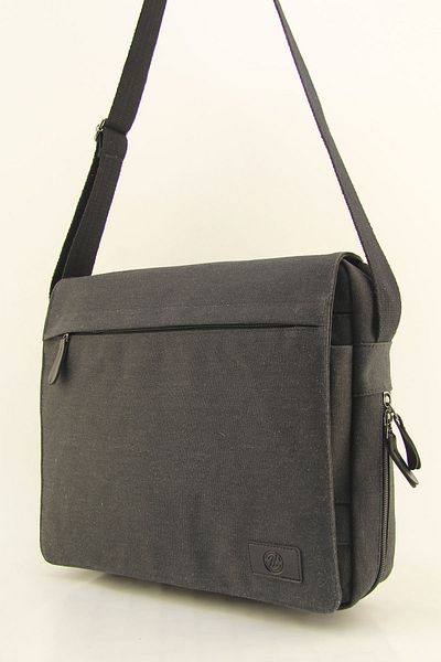HNB Unisex Black Canvas Bellows Waterproof Postman Business School Briefcase Street Bag