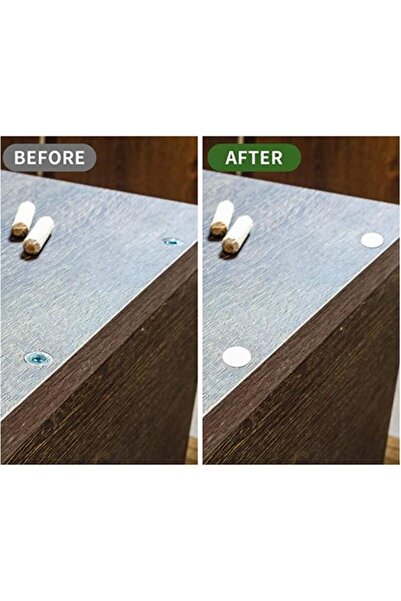 deer home by Pera İstanbul 100 Adet Parlak Beyaz Ahşap Mobilya Dolapları Için Kendinden Yapışkanlı Vida Tapası Tıpası Kapatıcı
