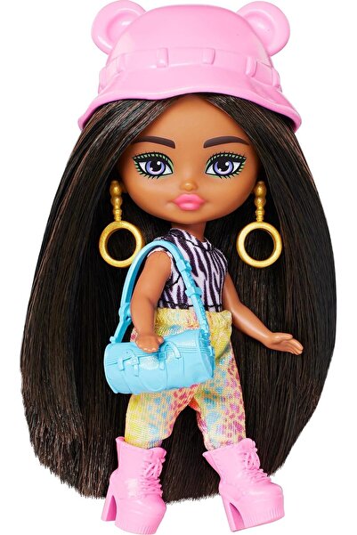 Barbie Extra Mini Minis Travel Doll with Safari Fashion, Animal Print Outfit and Styling Accessories