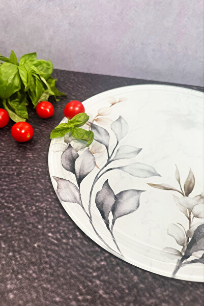Decorita Dark Floral Glass Cutting Board - Diameter 32cm, Patented Product