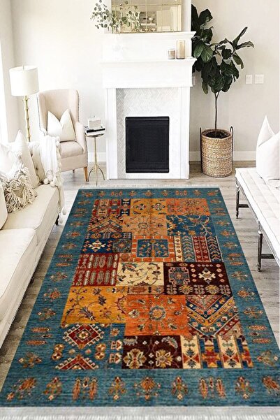 MOTTO HALI Otantik Eko Punto Kaymaz Tabanlı Yıkanabilir Antibakteriyel Dijital Baskı Halı Yolluk