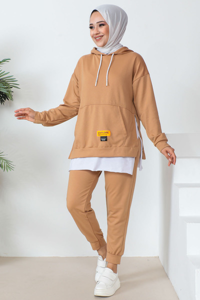 İmajButik Σετ φόρμας με κουκούλα με δύο κλωστές
