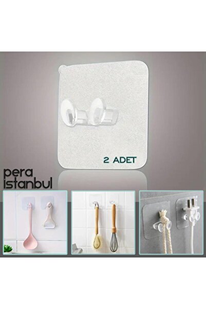 Pera İstanbul 2 Adet Süper Güçlü Şeffaf Resim Mutfak Kancası Çerçeve Askısı K...