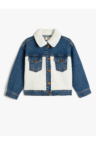 Koton Dievčenská džínsová bunda Medium Indigo - 5Wkg20011Ad