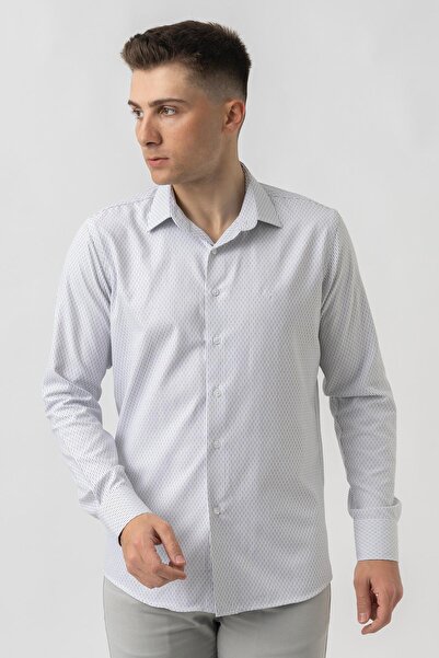 White Stone Aigle G17460 Regular Fit Dobby Cotton Shirt Black