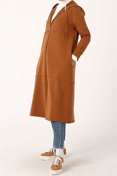 ALLDAY Mustard01 Hooded Zipper Cardigan