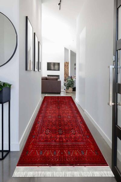 MOTTO HALI Otantik Westa Yolluk Kaymaz Tabanlı Yıkanabilir Antibakteriyel Dij...