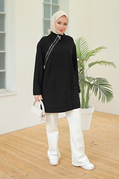 Armine Trend Zipper Detailed Tunic Black 24Kt440
