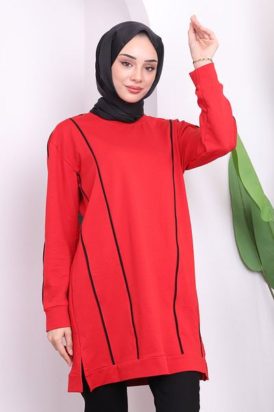 İmajButik Two Thread Tunic with Red Front Stripe