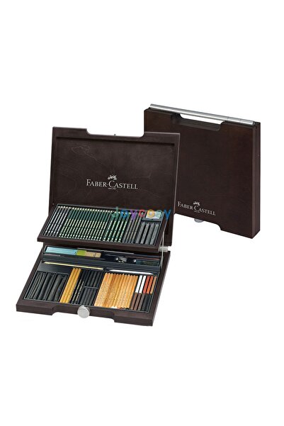 Faber Castell Pitt Monokrom Ahşap Bavul, 86 Parça 11 29 71