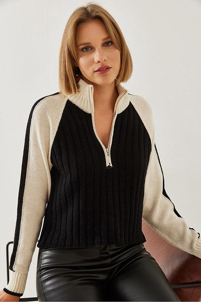 Bianco Lucci Women's Zippered Knitwear Sweater 20247510