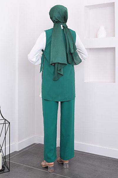 İmajButik Dark Green Side Detailed Triple Set
