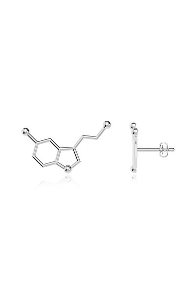 İNDİGO TAKI Serotonin Mutluluk Hormonu Beyaz Gümüş Küpe