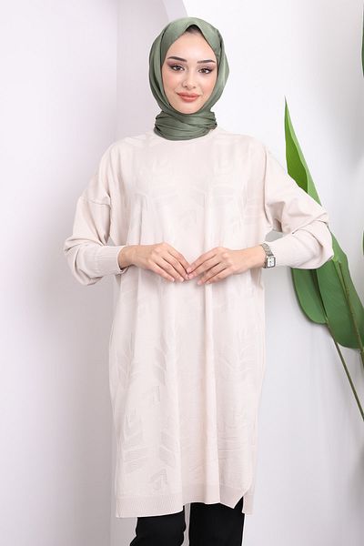 İmajButik Tunica de tricotaje mercerizata din fire rece crem