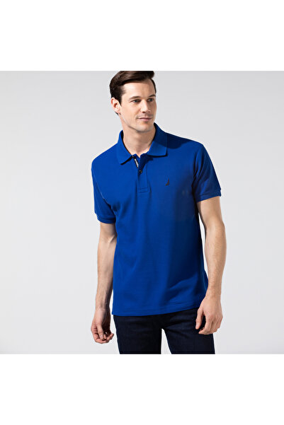 Nautica Erkek Classic Fit Mavi Kısa Kollu Polo Yaka T-Shirt