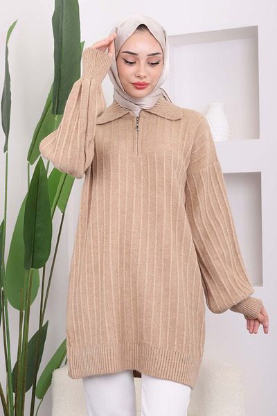 İmajButik Μπισκότα με φερμουάρ Şardon Knitwear Tunic