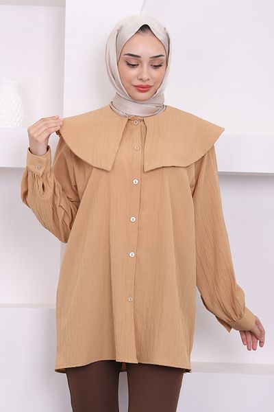 İmajButik Biscuit Baby Collar Tunic - Τυλιγμένο σχέδιο