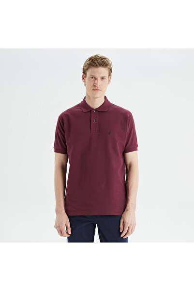 Nautica Erkek Bordo Classic Fit Kısa Kollu Polo Yaka T-Shirt