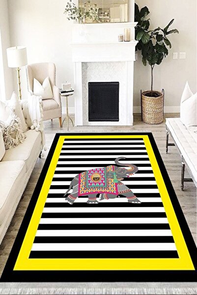 MOTTO HALI Modern Eko Punto Kaymaz Tabanlı Yıkanabilir Antibakteriyel Dijital...