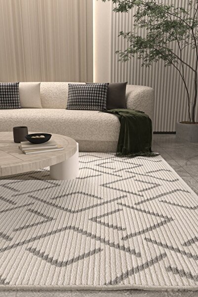 Cool Halı Vetrina 3609 Krem Yumuşak Dokulu Halı Kilim Salon Mutfak Koridor Ke...